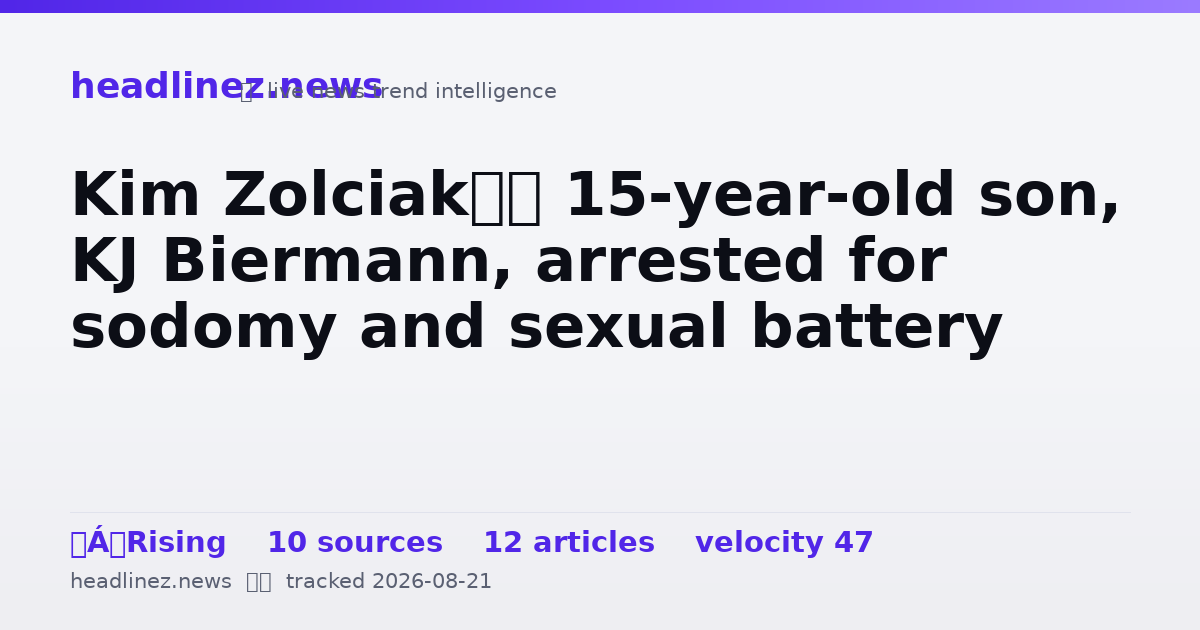 Visual summary for Kim Zolciak’s 15-year-old son, KJ Biermann, arrested for sodomy and sexual battery