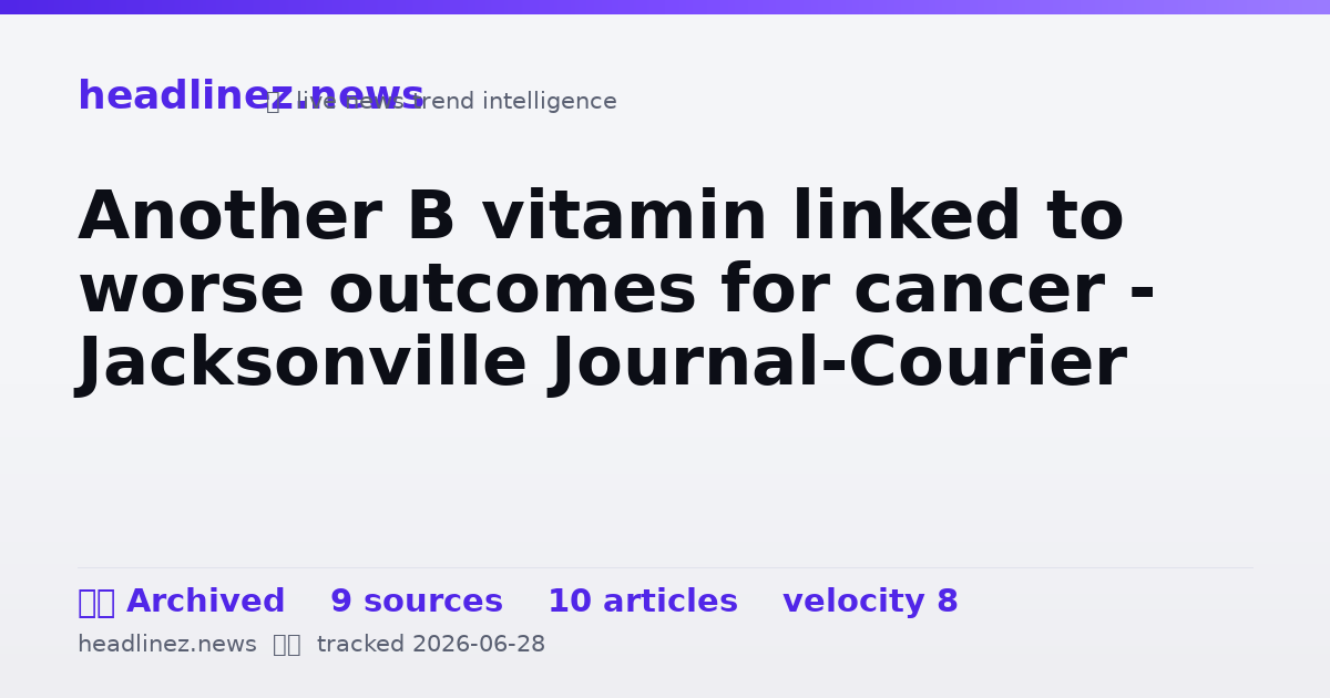 Visual summary for Another B vitamin linked to worse outcomes for cancer - Jacksonville Journal-Courier