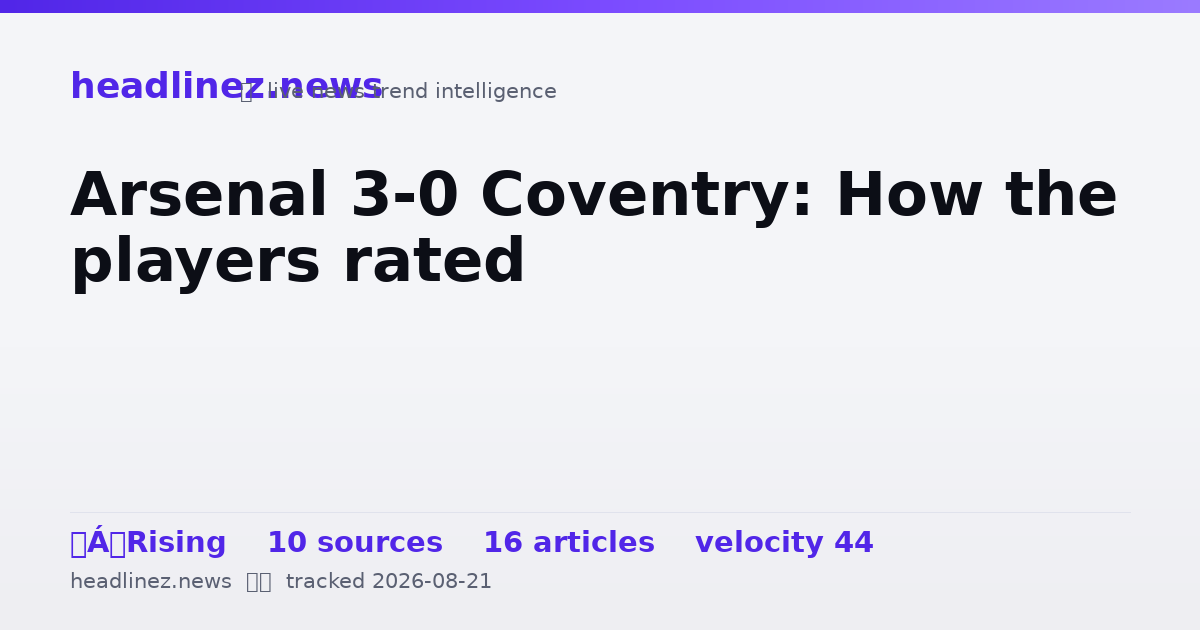 Visual summary for Arsenal 3-0 Coventry: How the players rated