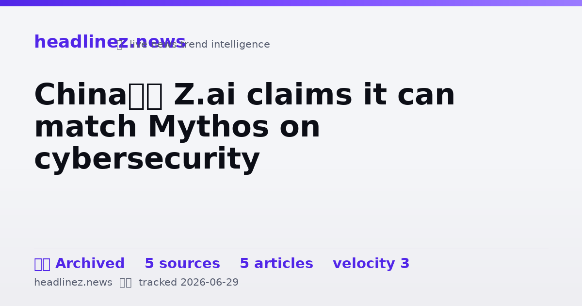 Visual summary for China’s Z.ai claims it can match Mythos on cybersecurity