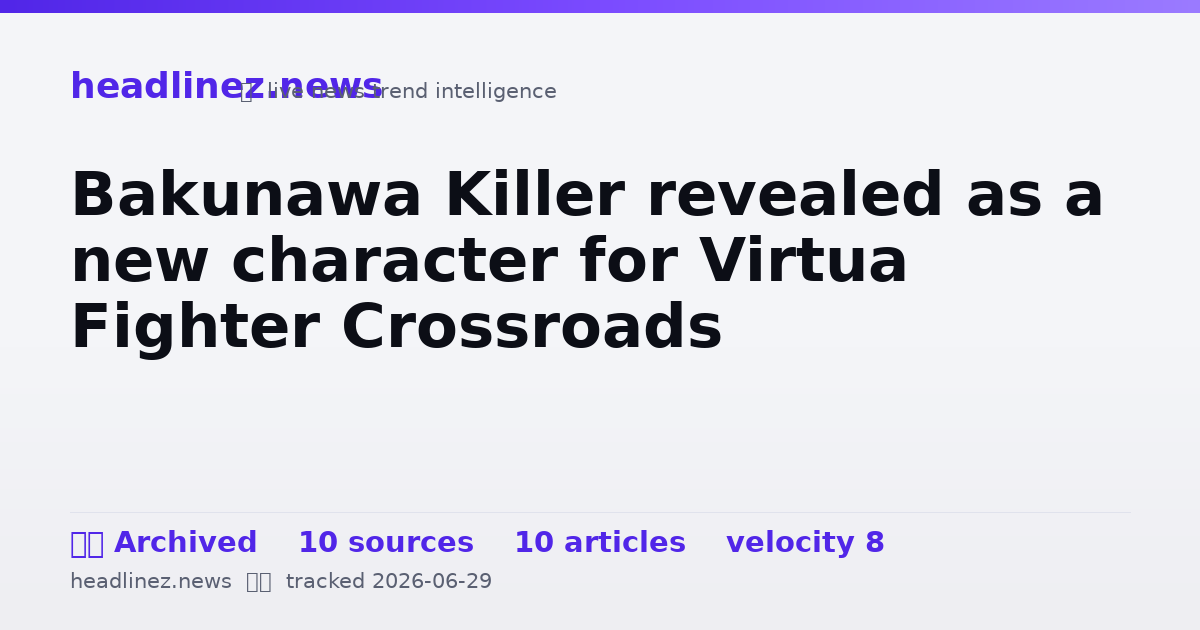 Visual summary for Bakunawa Killer revealed as a new character for Virtua Fighter Crossroads