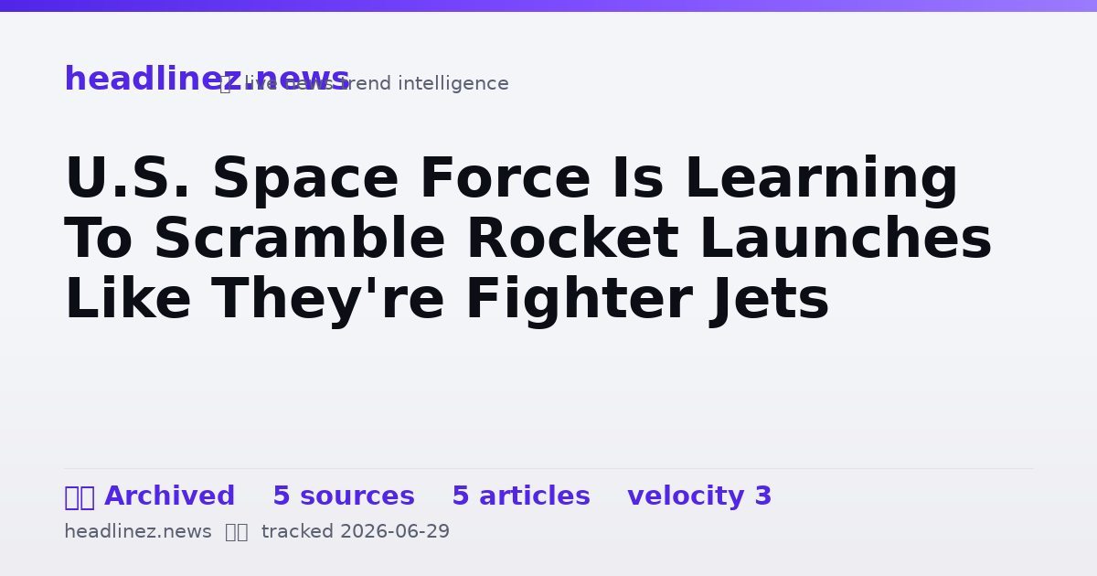 Visual summary for U.S. Space Force Is Learning To Scramble Rocket Launches Like They're Fighter Jets