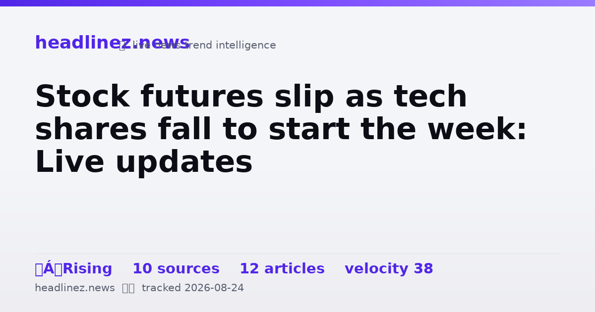 Visual summary for Stock futures slip as tech shares fall to start the week: Live updates