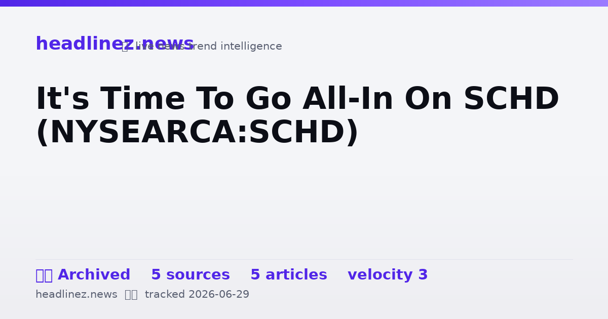 Visual summary for It's Time To Go All-In On SCHD (NYSEARCA:SCHD)