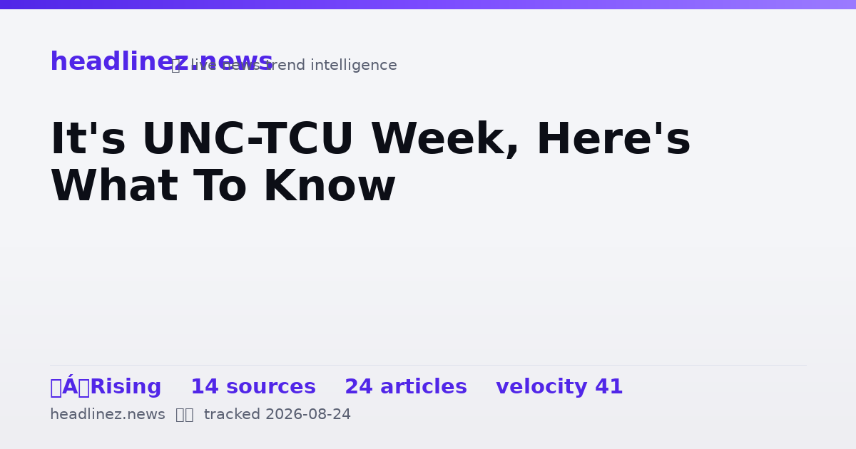 Visual summary for It's UNC-TCU Week, Here's What To Know