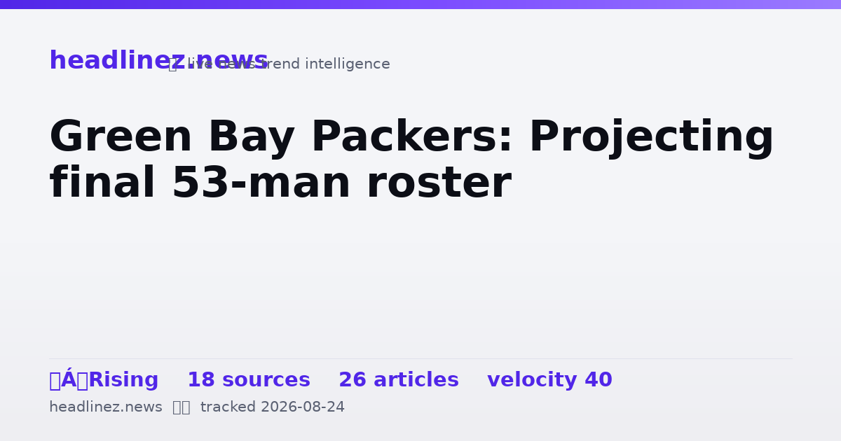 Visual summary for Green Bay Packers: Projecting final 53-man roster