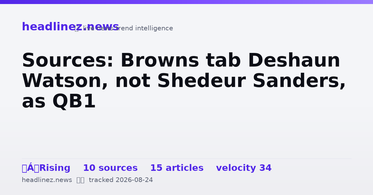 Visual summary for Sources: Browns tab Deshaun Watson, not Shedeur Sanders, as QB1