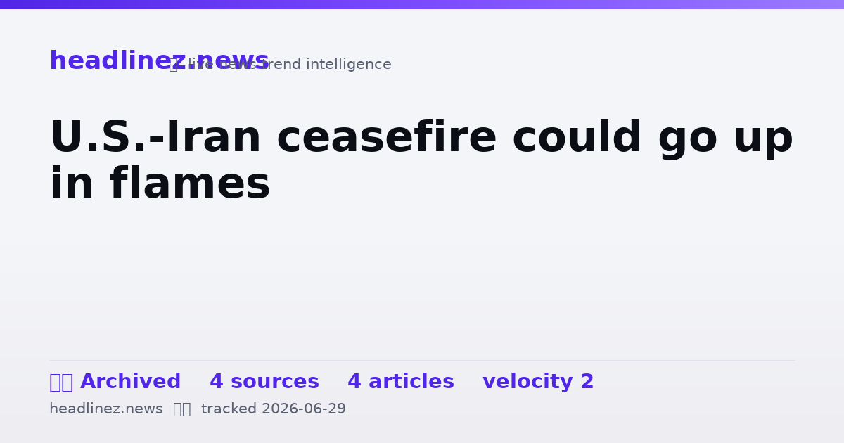 Visual summary for U.S.-Iran ceasefire could go up in flames