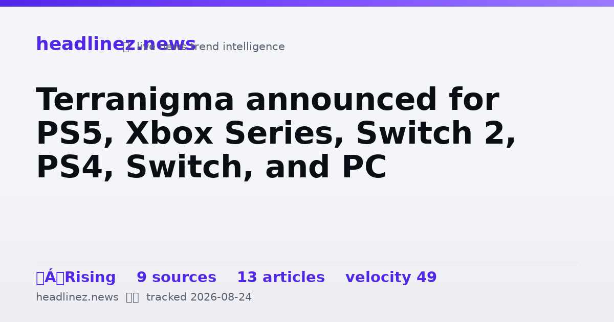 Visual summary for Terranigma announced for PS5, Xbox Series, Switch 2, PS4, Switch, and PC