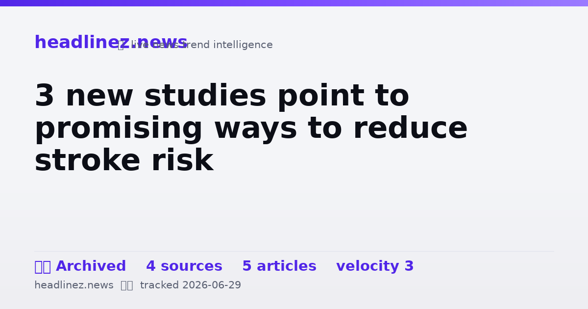 Visual summary for 3 new studies point to promising ways to reduce stroke risk