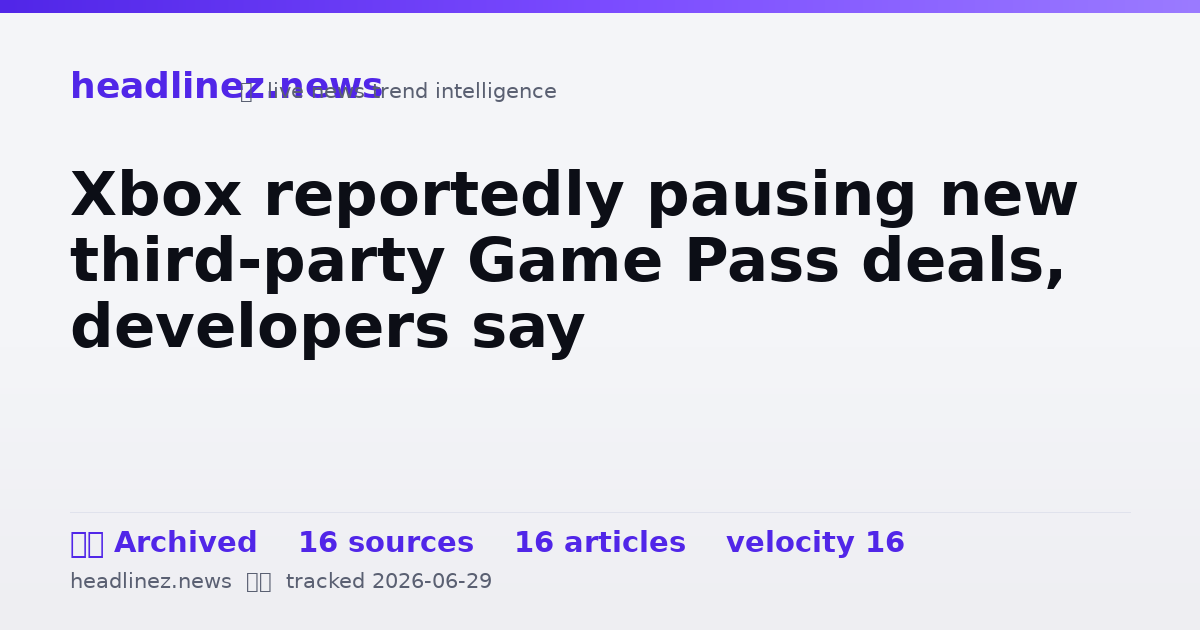 Visual summary for Xbox reportedly pausing new third-party Game Pass deals, developers say