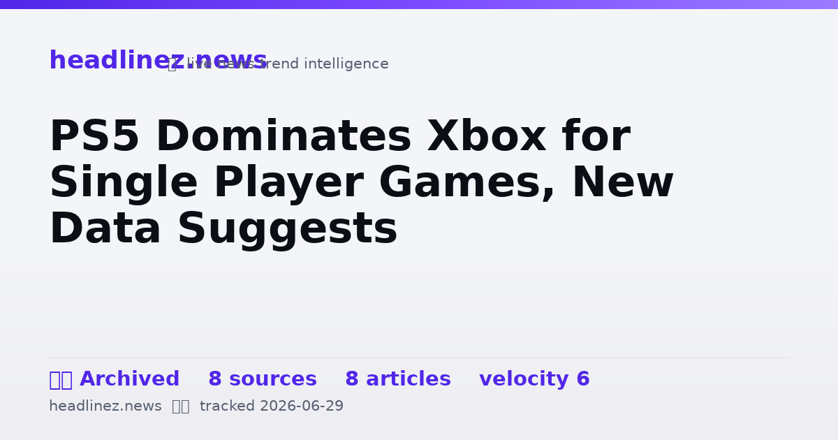 Visual summary for PS5 Dominates Xbox for Single Player Games, New Data Suggests