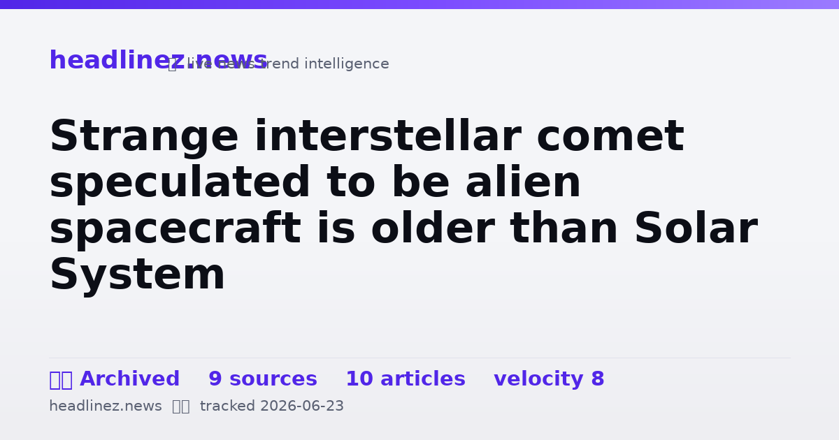 Visual summary for Strange interstellar comet speculated to be alien spacecraft is older than Solar System
