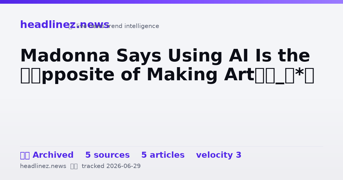 Visual summary for Madonna Says Using AI Is the ‘Opposite of Making Art’