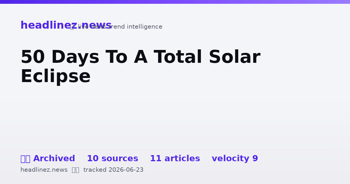 Visual summary for 50 Days To A Total Solar Eclipse