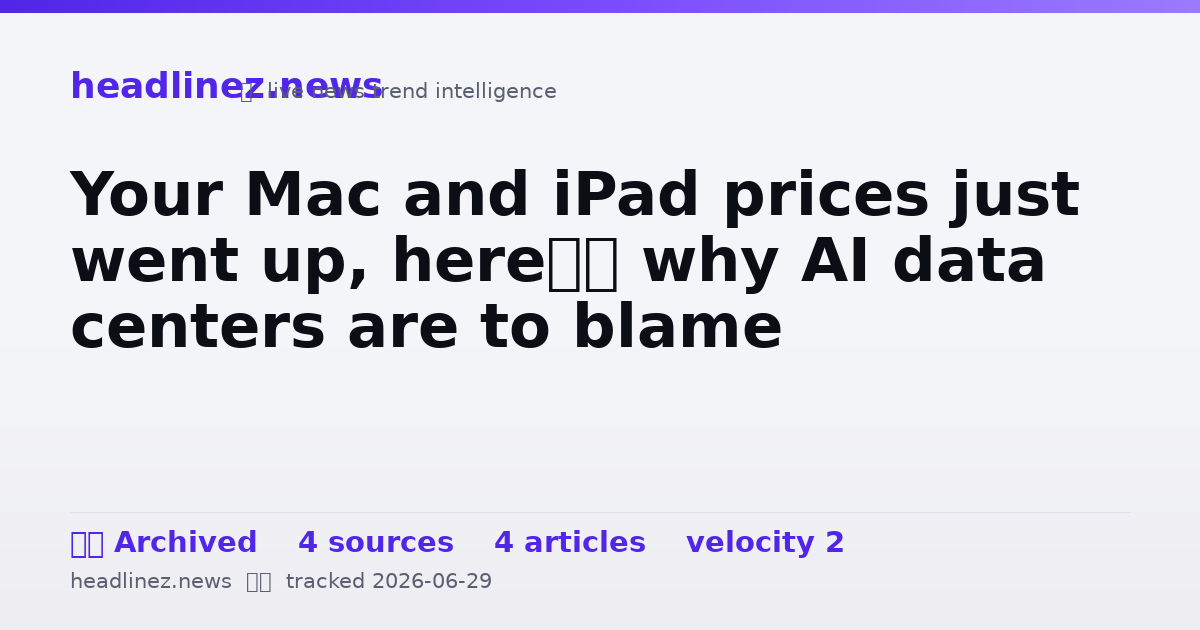 Visual summary for Your Mac and iPad prices just went up, here’s why AI data centers are to blame