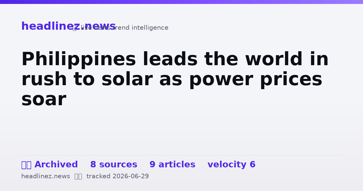 Visual summary for Philippines leads the world in rush to solar as power prices soar