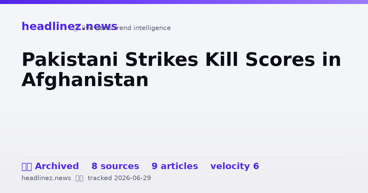 Visual summary for Pakistani Strikes Kill Scores in Afghanistan