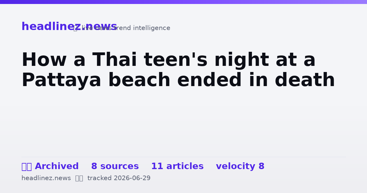 Visual summary for How a Thai teen's night at a Pattaya beach ended in death