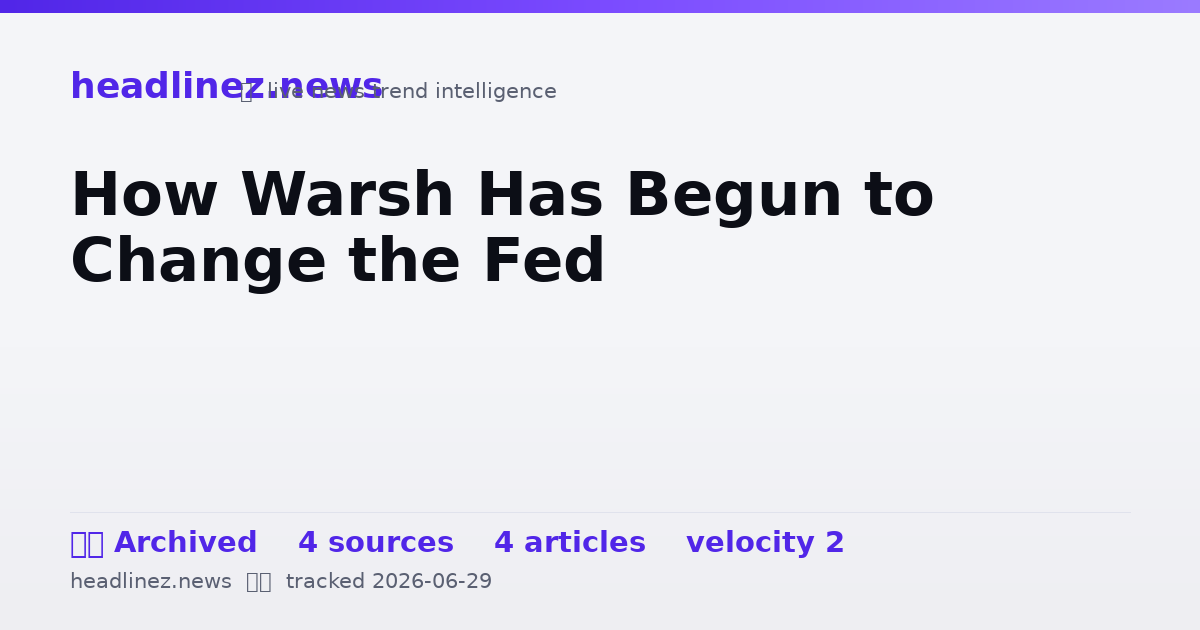 Visual summary for How Warsh Has Begun to Change the Fed