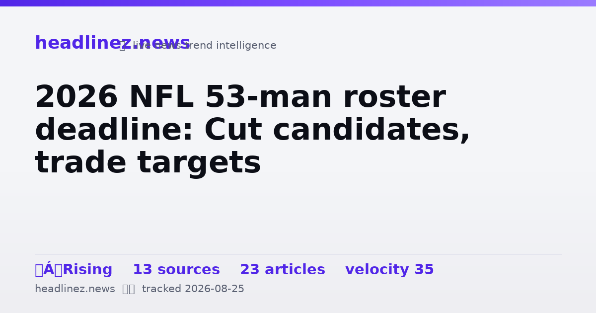 Visual summary for 2026 NFL 53-man roster deadline: Cut candidates, trade targets