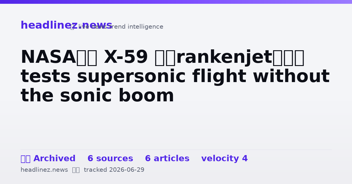 Visual summary for NASA’s X-59 “frankenjet” tests supersonic flight without the sonic boom