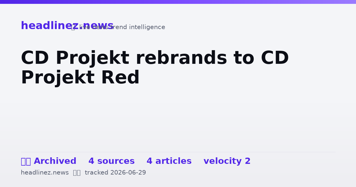 Visual summary for CD Projekt rebrands to CD Projekt Red