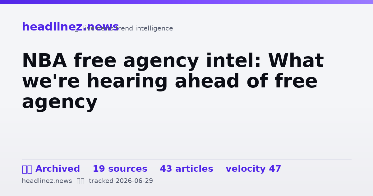 Visual summary for NBA free agency intel: What we're hearing ahead of free agency