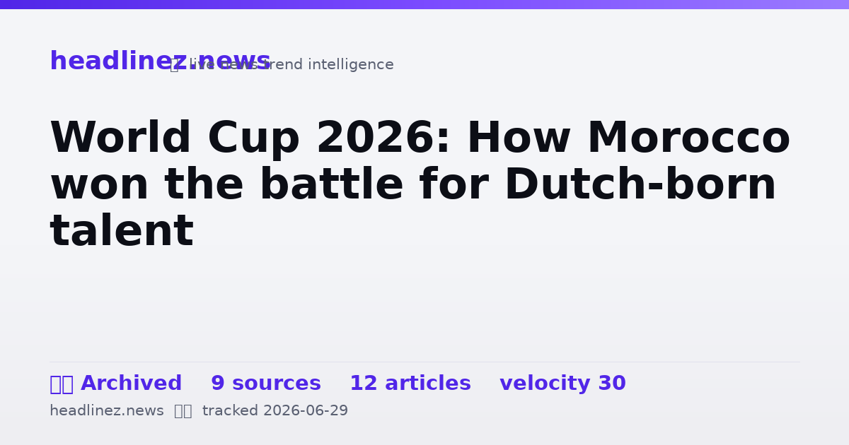 Visual summary for World Cup 2026: How Morocco won the battle for Dutch-born talent