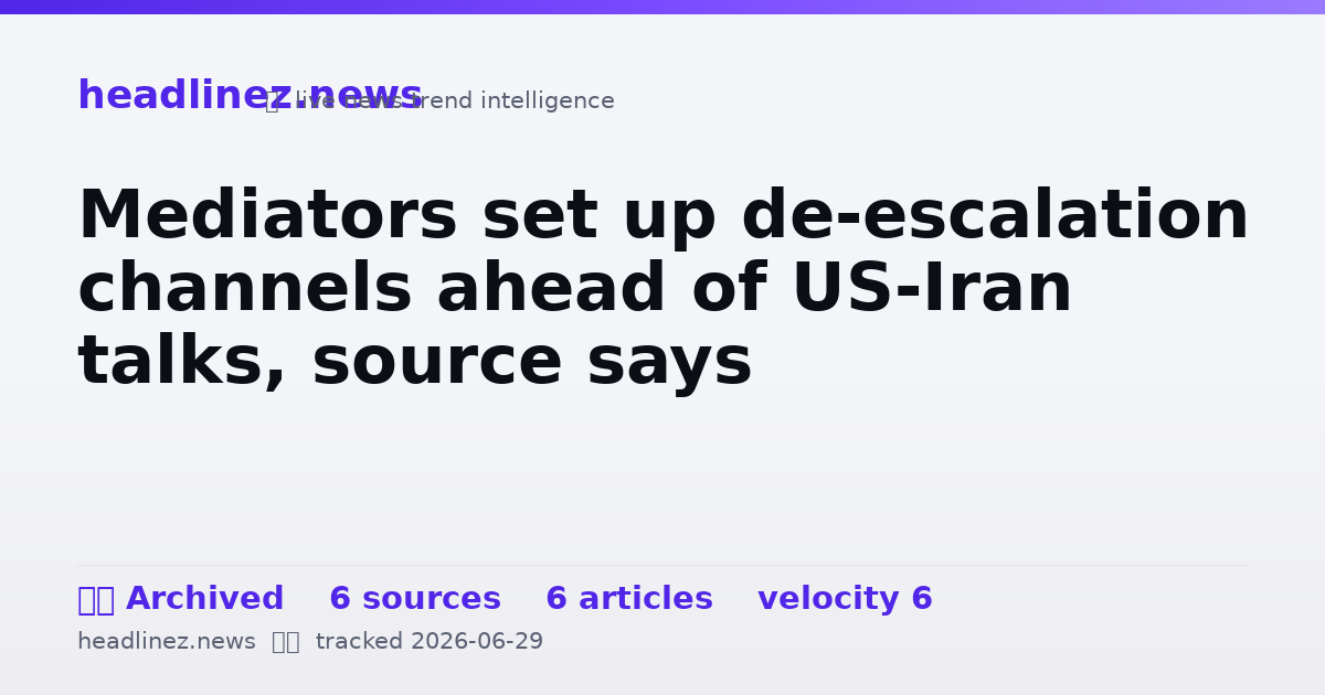 Visual summary for Mediators set up de-escalation channels ahead of US-Iran talks, source says