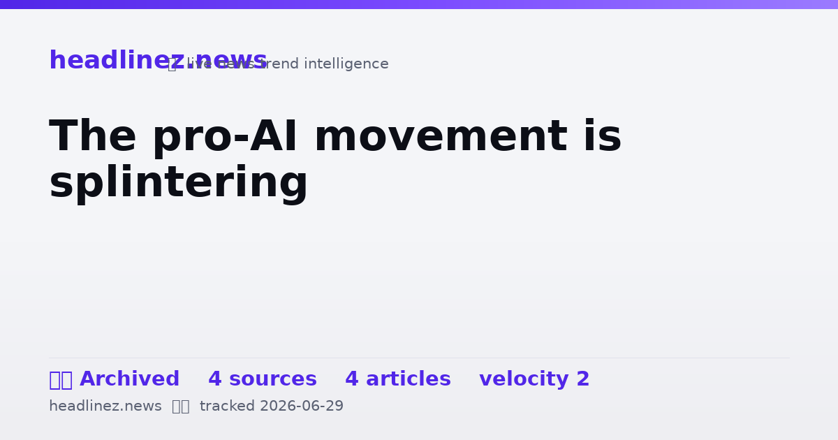 Visual summary for The pro-AI movement is splintering
