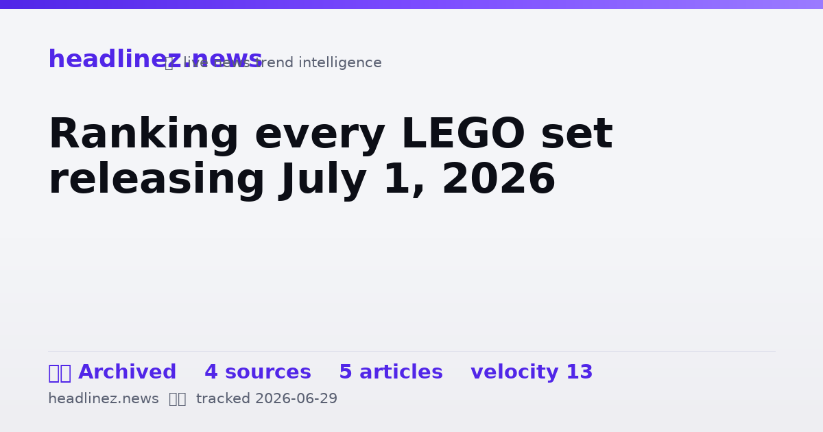 Visual summary for Ranking every LEGO set releasing July 1, 2026