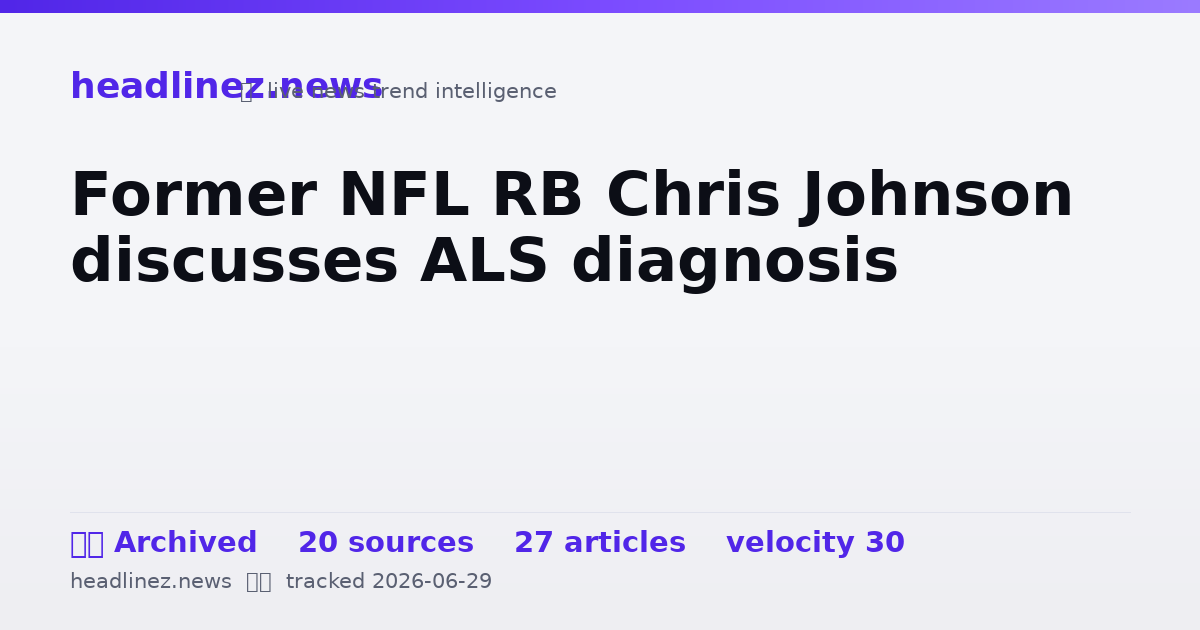Visual summary for Former NFL RB Chris Johnson discusses ALS diagnosis