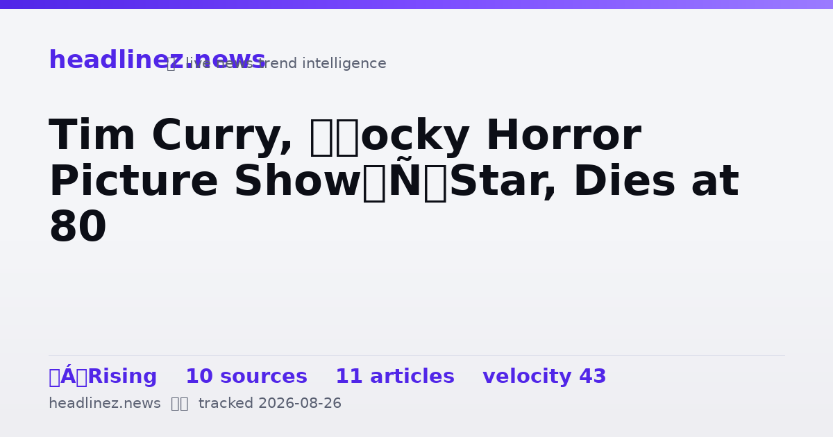 Visual summary for Tim Curry, ‘Rocky Horror Picture Show’ Star, Dies at 80