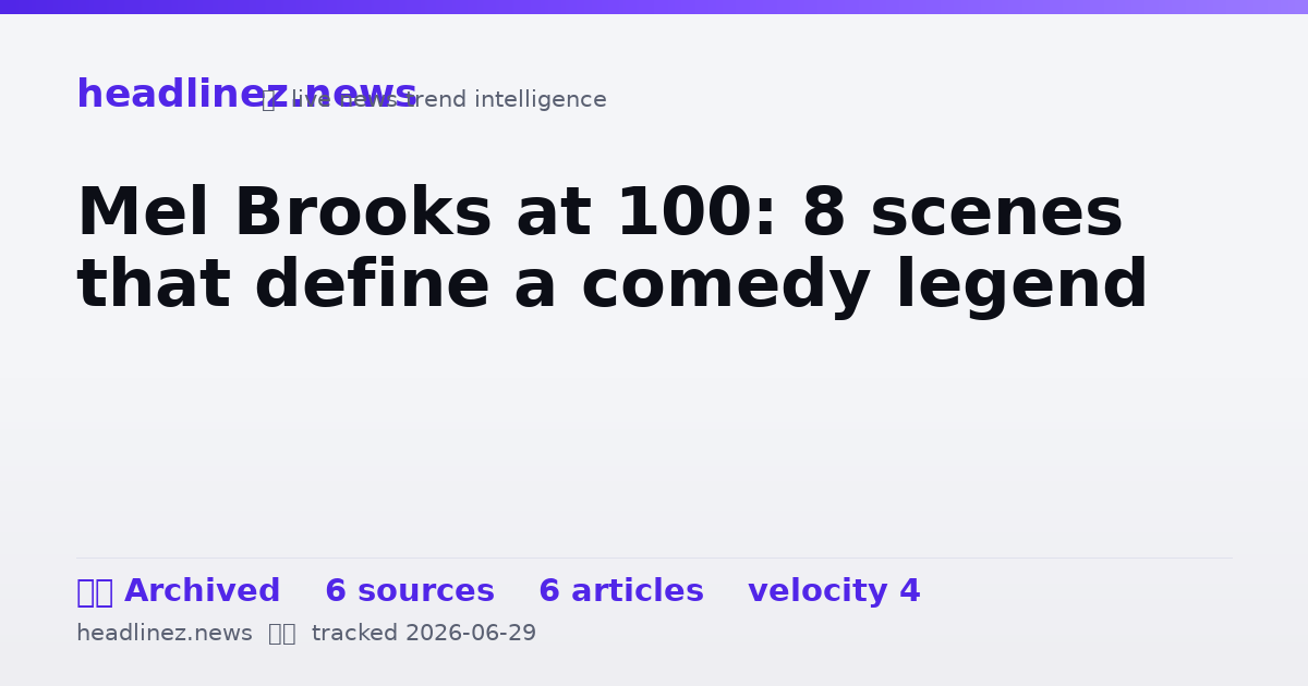 Visual summary for Mel Brooks at 100: 8 scenes that define a comedy legend