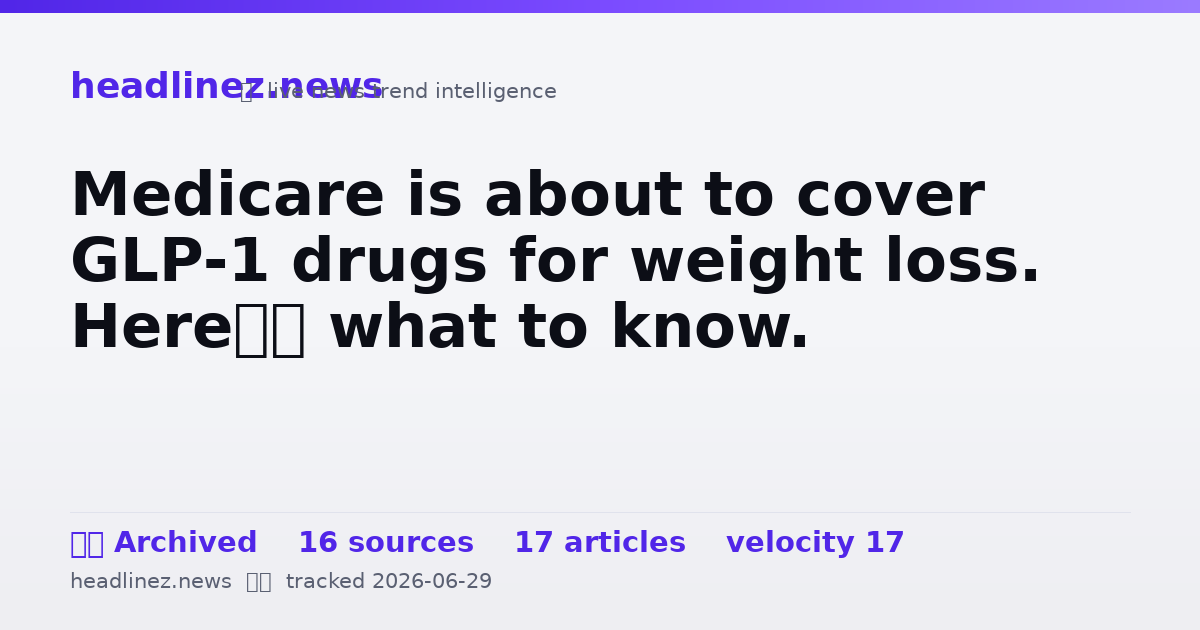 Visual summary for Medicare is about to cover GLP-1 drugs for weight loss. Here’s what to know.