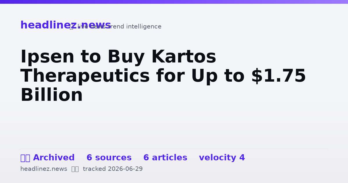Visual summary for Ipsen to Buy Kartos Therapeutics for Up to $1.75 Billion