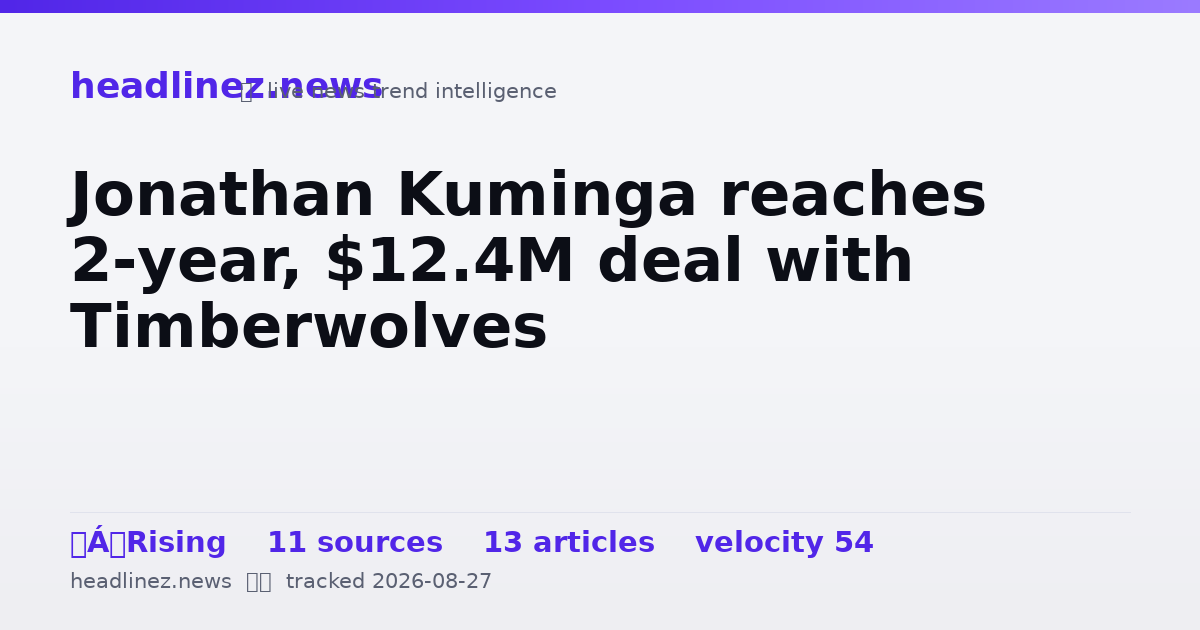 Visual summary for Jonathan Kuminga reaches 2-year, $12.4M deal with Timberwolves