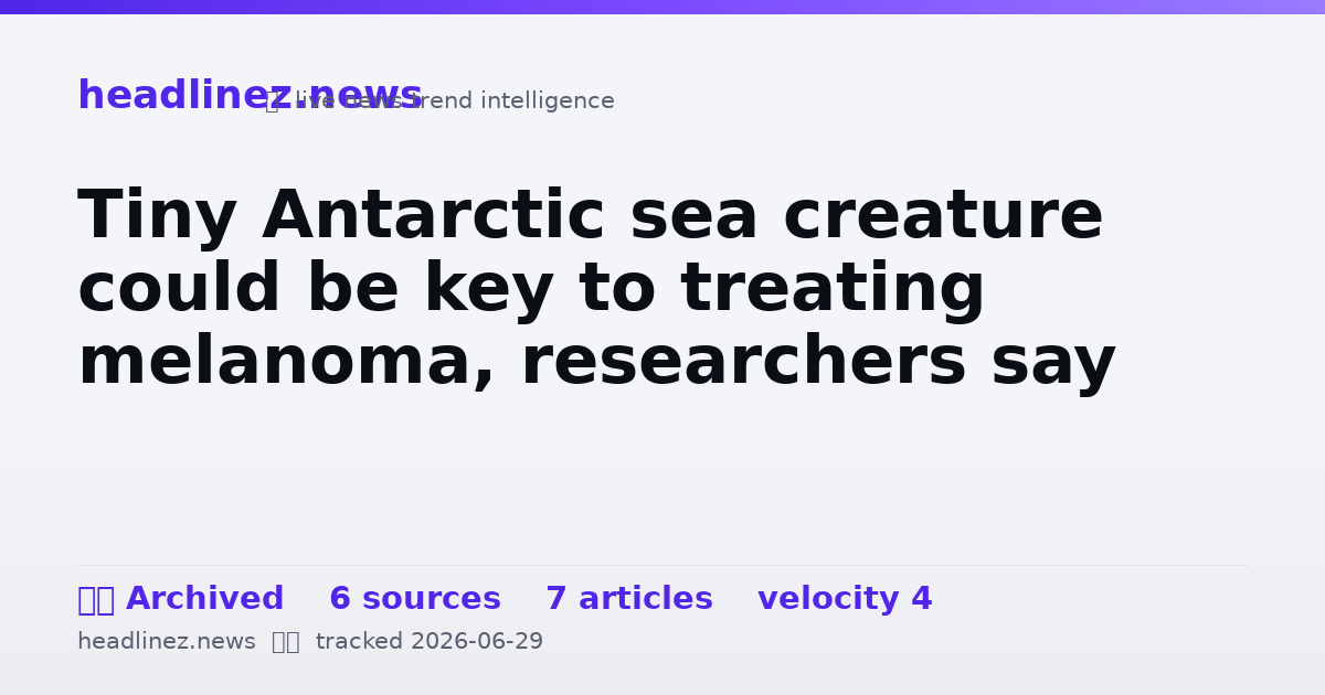 Visual summary for Tiny Antarctic sea creature could be key to treating melanoma, researchers say