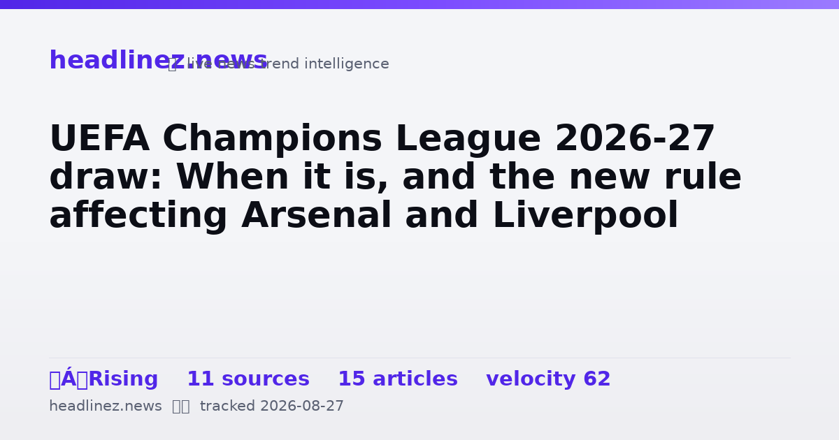 Visual summary for UEFA Champions League 2026-27 draw: When it is, and the new rule affecting Arsenal and Liverpool