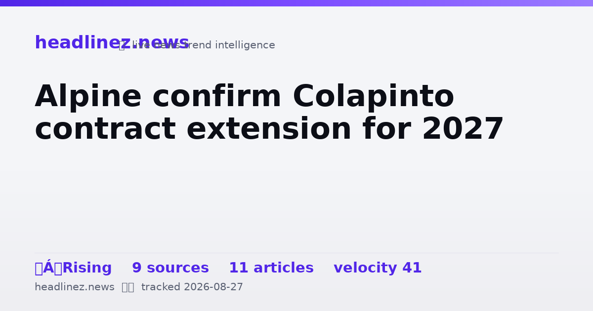 Visual summary for Alpine confirm Colapinto contract extension for 2027