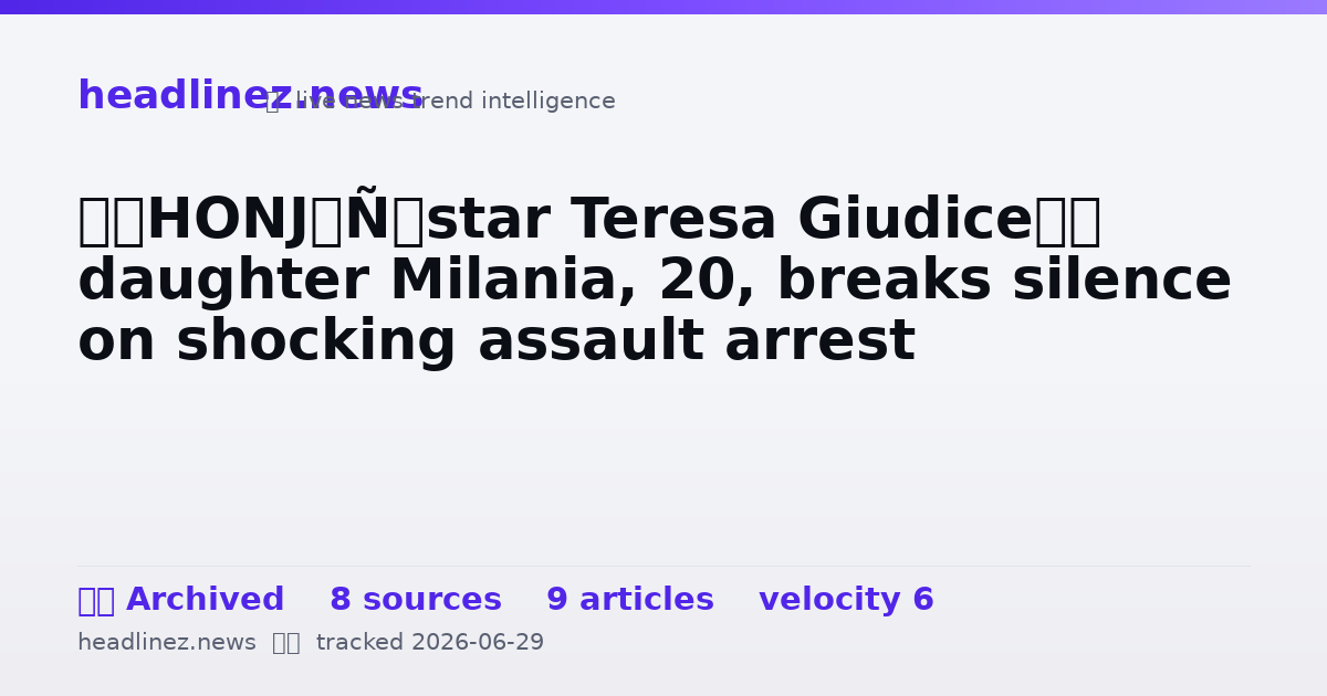 Visual summary for ‘RHONJ’ star Teresa Giudice’s daughter Milania, 20, breaks silence on shocking assault arrest