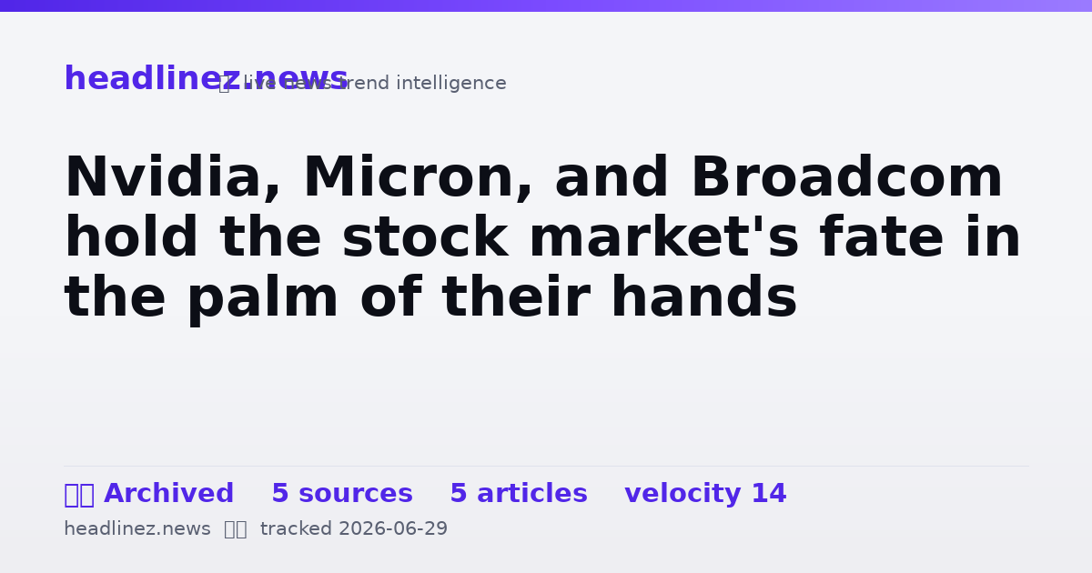 Visual summary for Nvidia, Micron, and Broadcom hold the stock market's fate in the palm of their hands