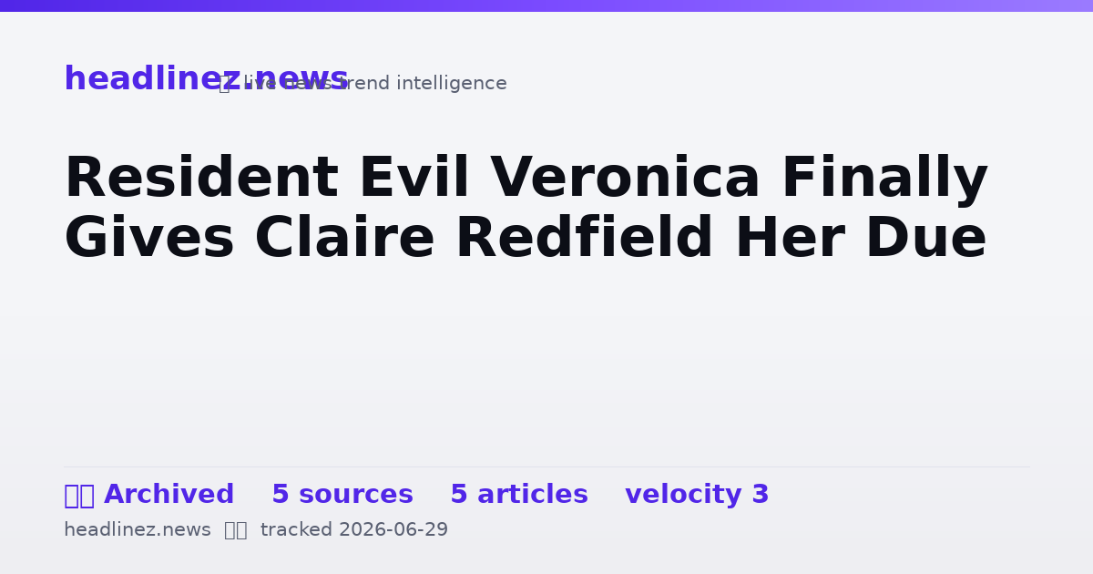 Visual summary for Resident Evil Veronica Finally Gives Claire Redfield Her Due