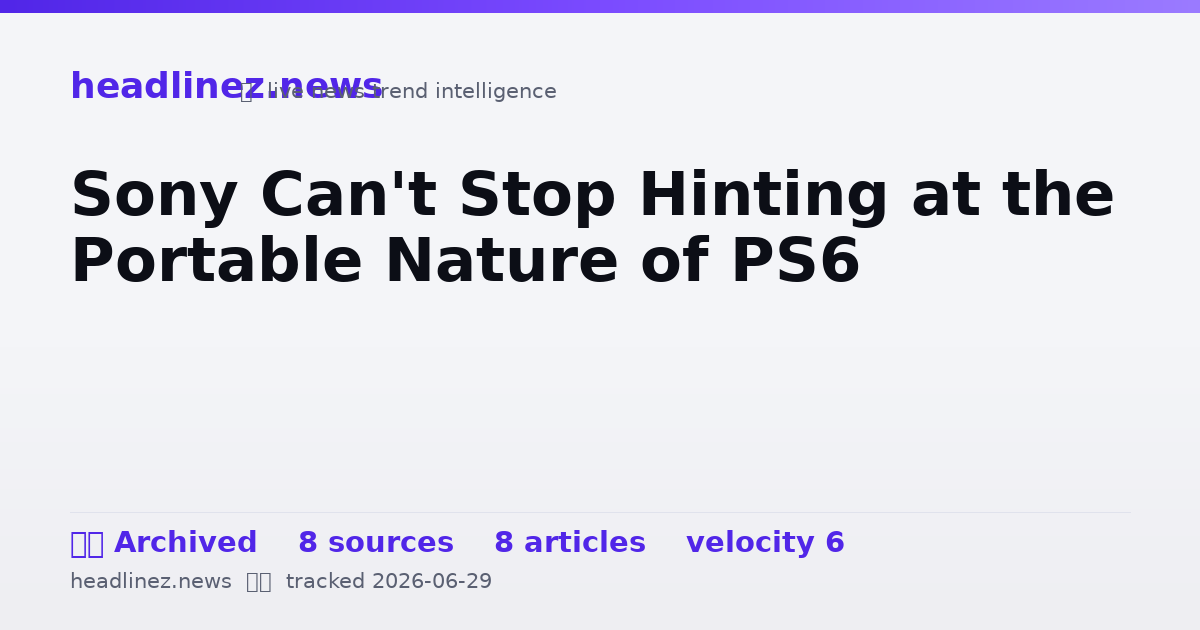 Visual summary for Sony Can't Stop Hinting at the Portable Nature of PS6