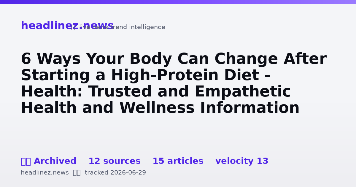 Visual summary for 6 Ways Your Body Can Change After Starting a High-Protein Diet - Health: Trusted and Empathetic Health and Wellness Information