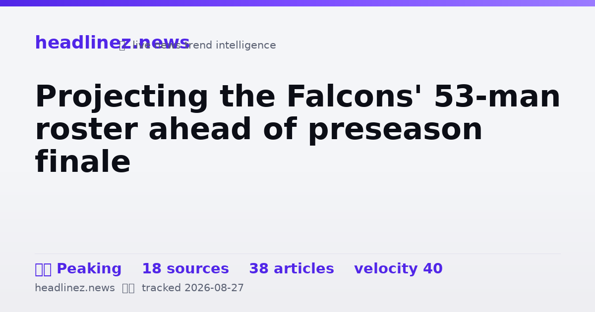 Visual summary for Projecting the Falcons' 53-man roster ahead of preseason finale