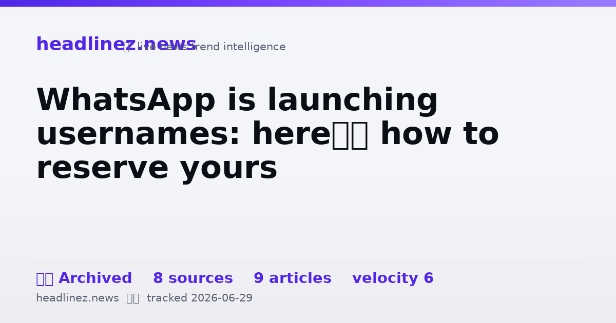 Visual summary for WhatsApp is launching usernames: here’s how to reserve yours