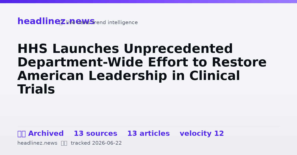 Visual summary for HHS Launches Unprecedented Department-Wide Effort to Restore American Leadership in Clinical Trials