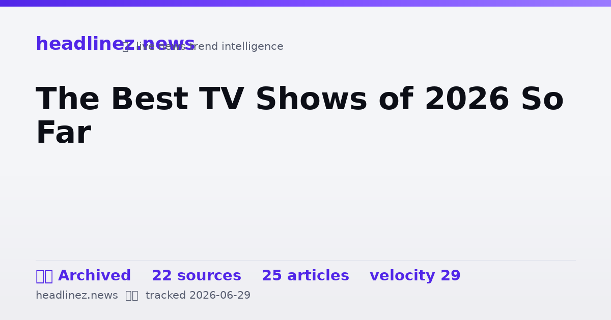 Visual summary for The Best TV Shows of 2026 So Far